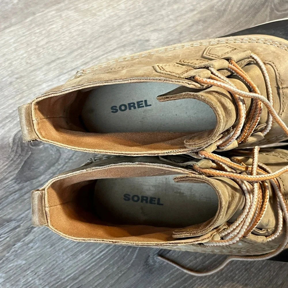 Sorel Out N About Women 7.5 Tan Black Waterproof Rain Duck Boots NL2133-286